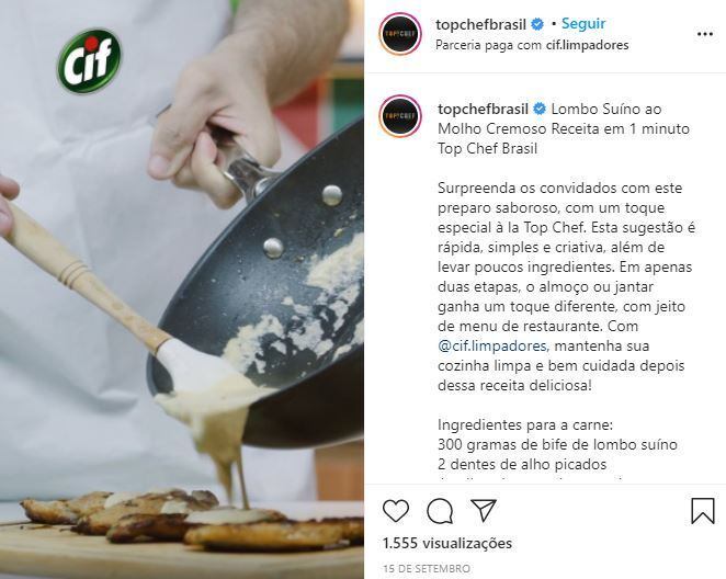 Receitas práticas e exclusivas foram para as redes com o patrocínio de CIF