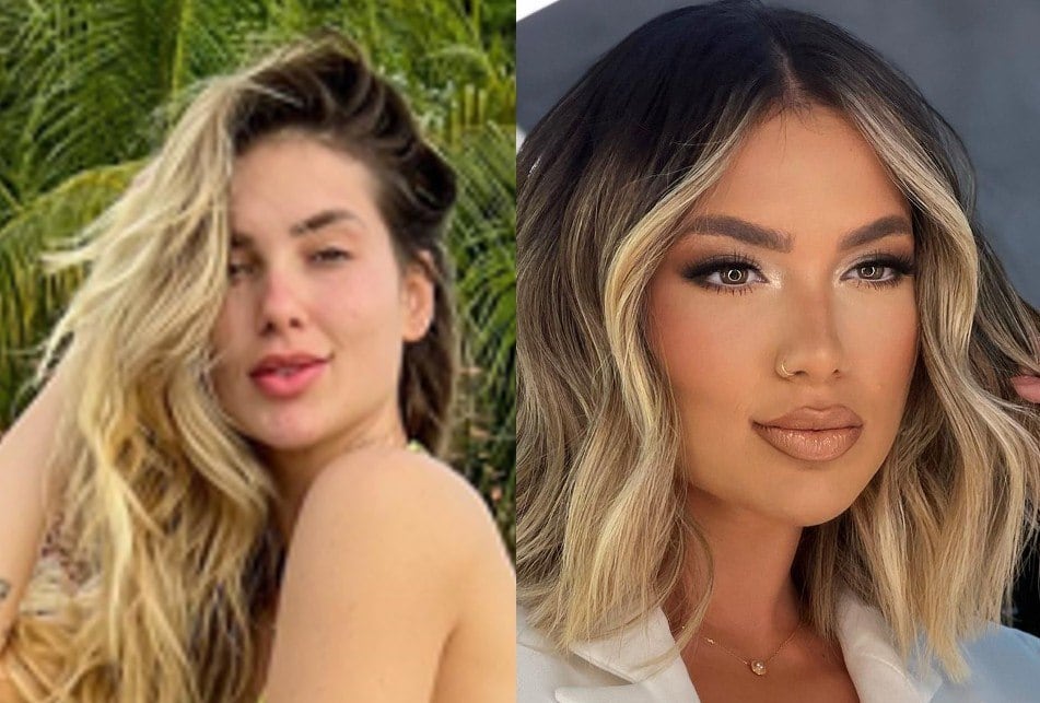 Virginia Fonseca antes e depois de mudar o visual