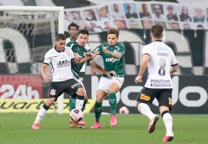 Corinthians 0 x 0 Palmeiras - final do Paulistão de 2020 (jogo de ida) - 5 de agosto de 2020 - (Timão derrotado na final, após novo empate, dessa vez por 1 a 1, na volta, mas vitória palmeirense nos pênaltis)