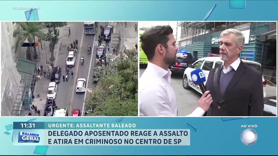 Delegado aposentado reage a assalto e atira em criminoso no centro de São Paulo