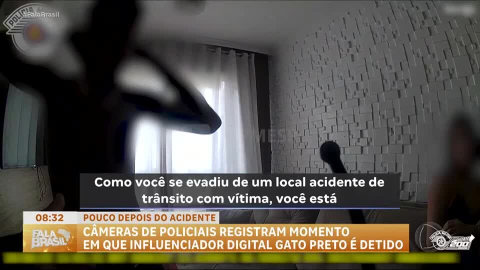 Imagens mostram detenção do influenciador Gato Preto em São Paulo