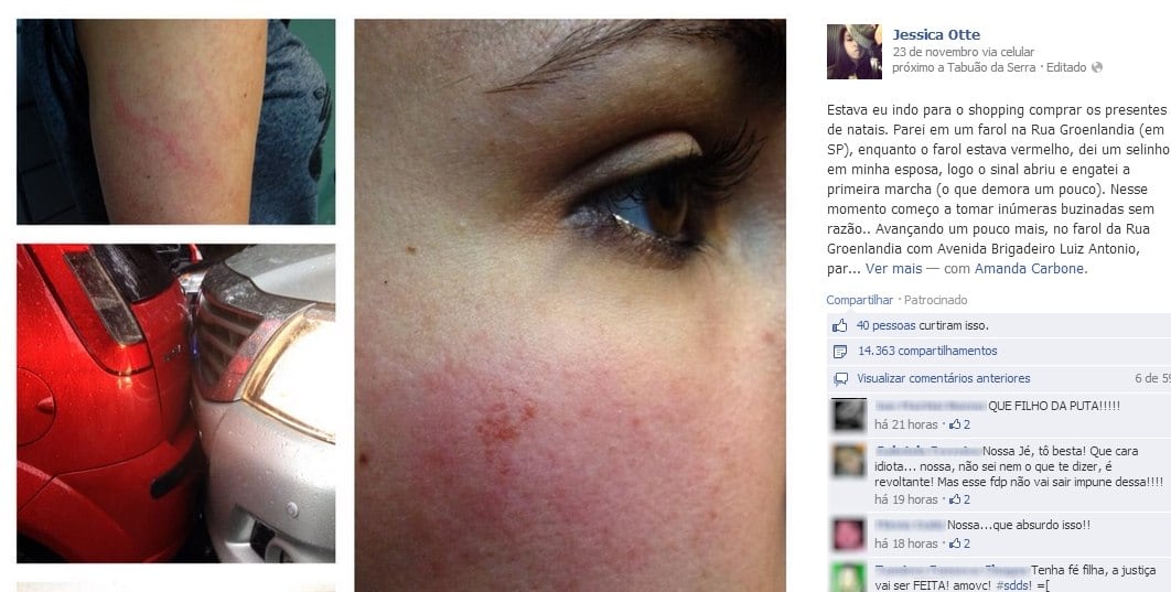 Vítima denunciou o caso também em redes sociais