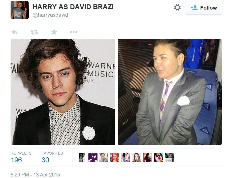 O perfil @harryasdavid compara fotos em que Harry e David se parecem de alguma maneira. Parece que não faz sentido, mas quando você vê as montagens, impossível não rir!

Integrantes do One Direction dão primeira entrevista após saída de Zayn: "Ficamos chocados"


