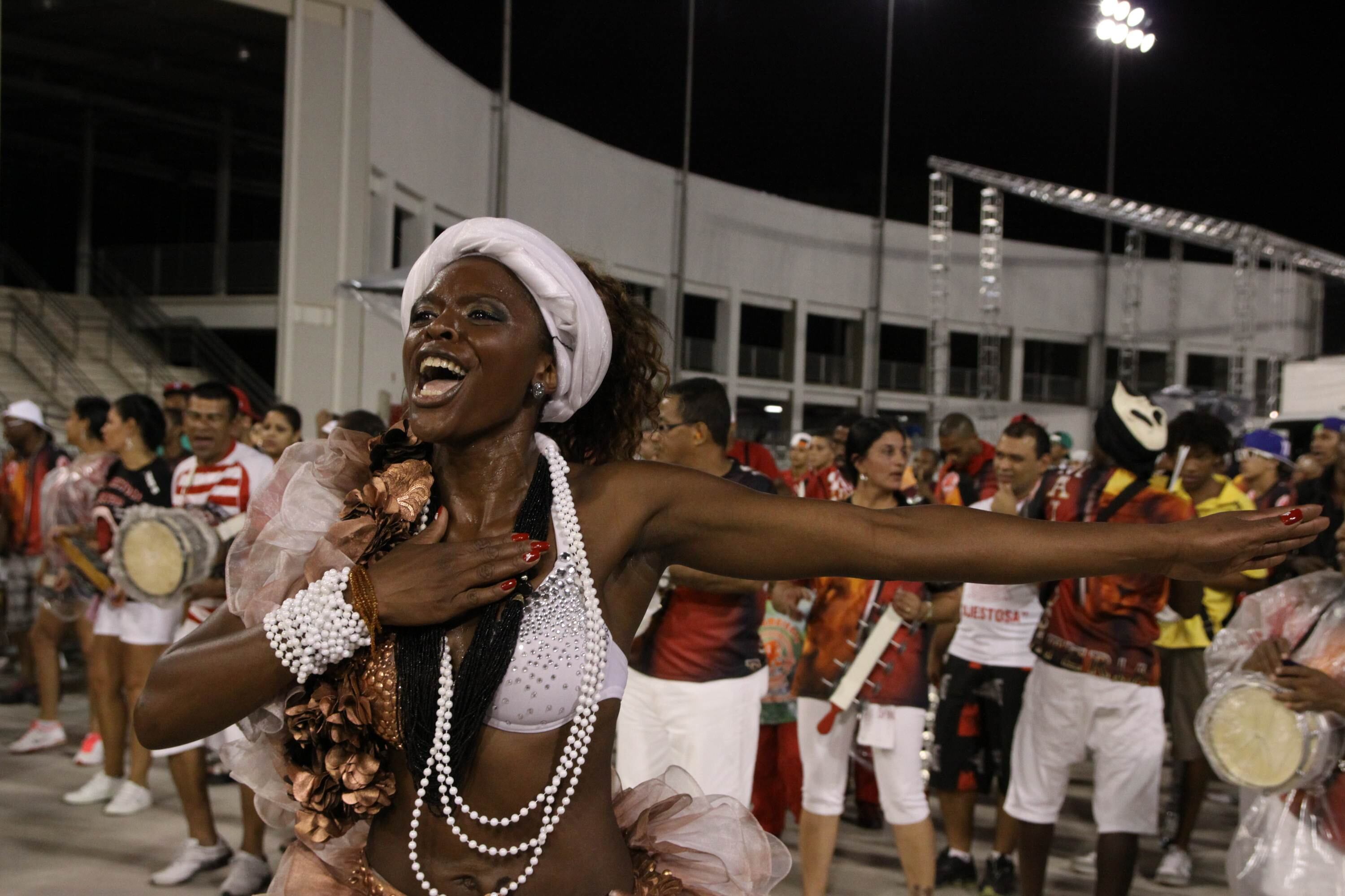 Outra escola que participou do ensaio técnico no Anhembi e que faz parte do Grupo de Acesso é a Leandro de Itaquera