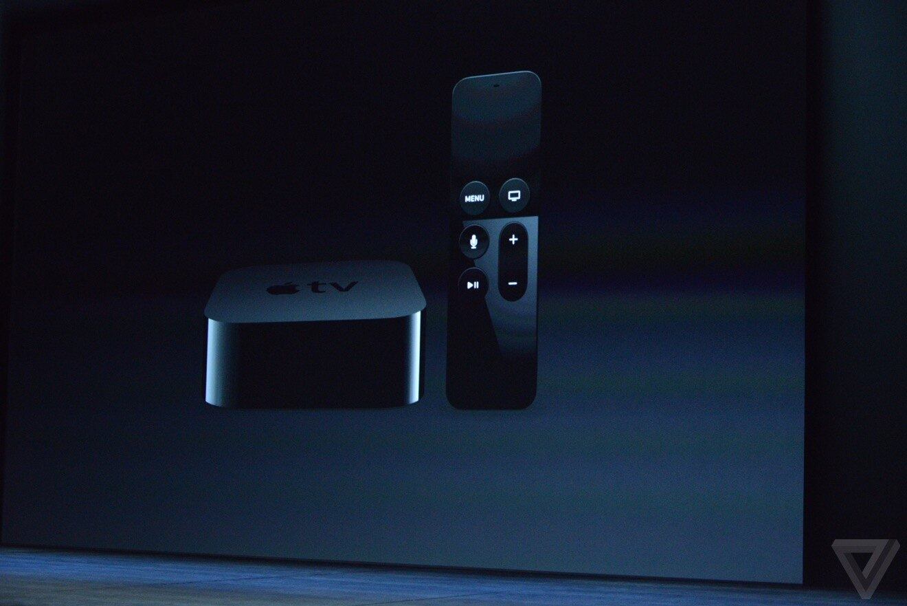 Mais novidades no evento, desta vez sobre a Apple TV. Com um novo controle, que agora possui uma tela touch integrada, a Apple TV está mais conectada com a Siri e consegue usar controles de voz muito mais complexos e usá-los para navegar em apps como Netflix, Hulu, Showtime e HBO. Terá sua própria App Store e suportará o Apple Music. Chega às lojas americanas em outubro por cerca de R$ 560 (US$ 149) a versão de 32 GB e cerca de R$ 750 (US$ 199) a de 64 GB