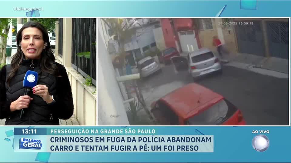 Criminosos em fuga da polícia abandonam carro e tentam fugir a pé em Diadema (SP)