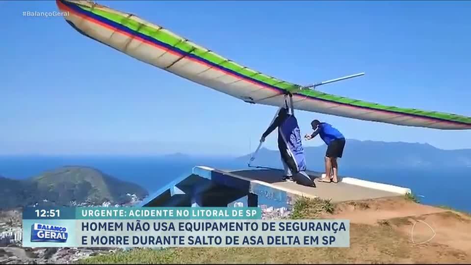 Homem morre após cair de asa-delta em Caraguatatuba (SP)