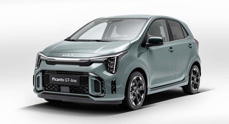 Picanto 2024 ganhou faróis dianteiros no formato de bumerangue