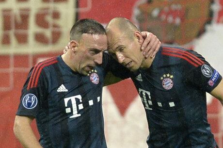 Ribery e Robben comemoram a vitória do Bayern de Munique
