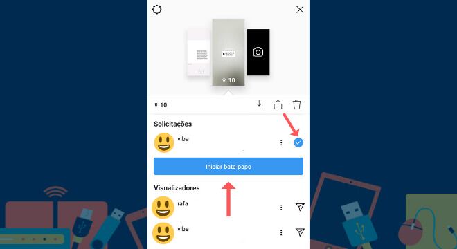 Instagram Storie bate-papo