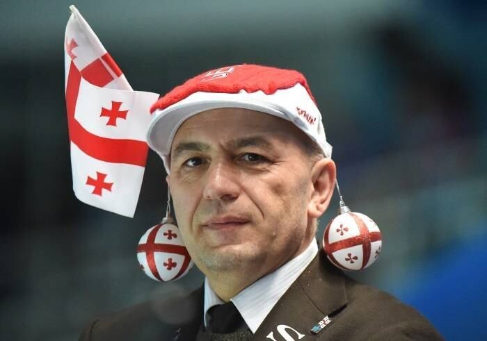 Os torcedores da Geórgia marcaram presença em Sochi, de uma maneira diferente