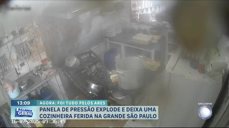 Panela de pressão explode e deixa cozinheira ferida em restaurante na Grande São Paulo
