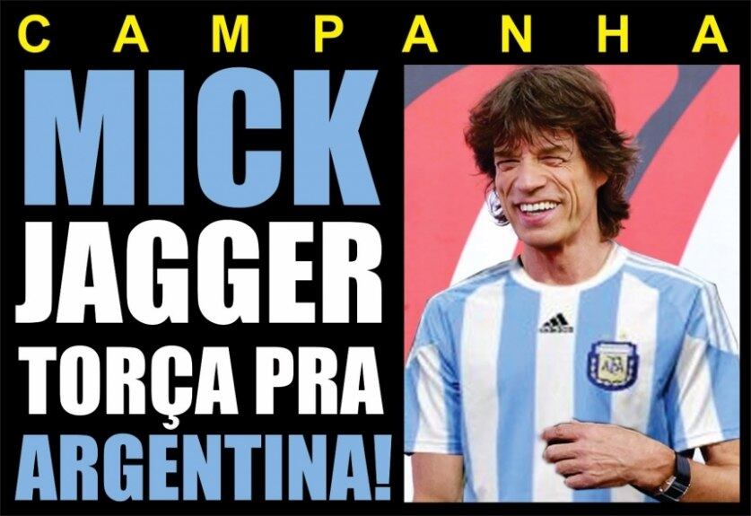 Campanha 'empurra' torcida de Mick Jagger para a Argentina