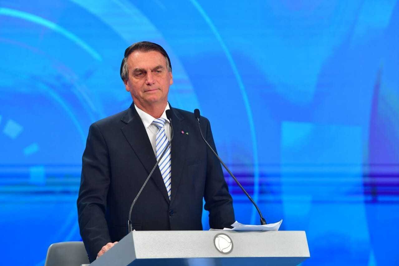 Jair Bolsonaro durante sabatina na Record TV