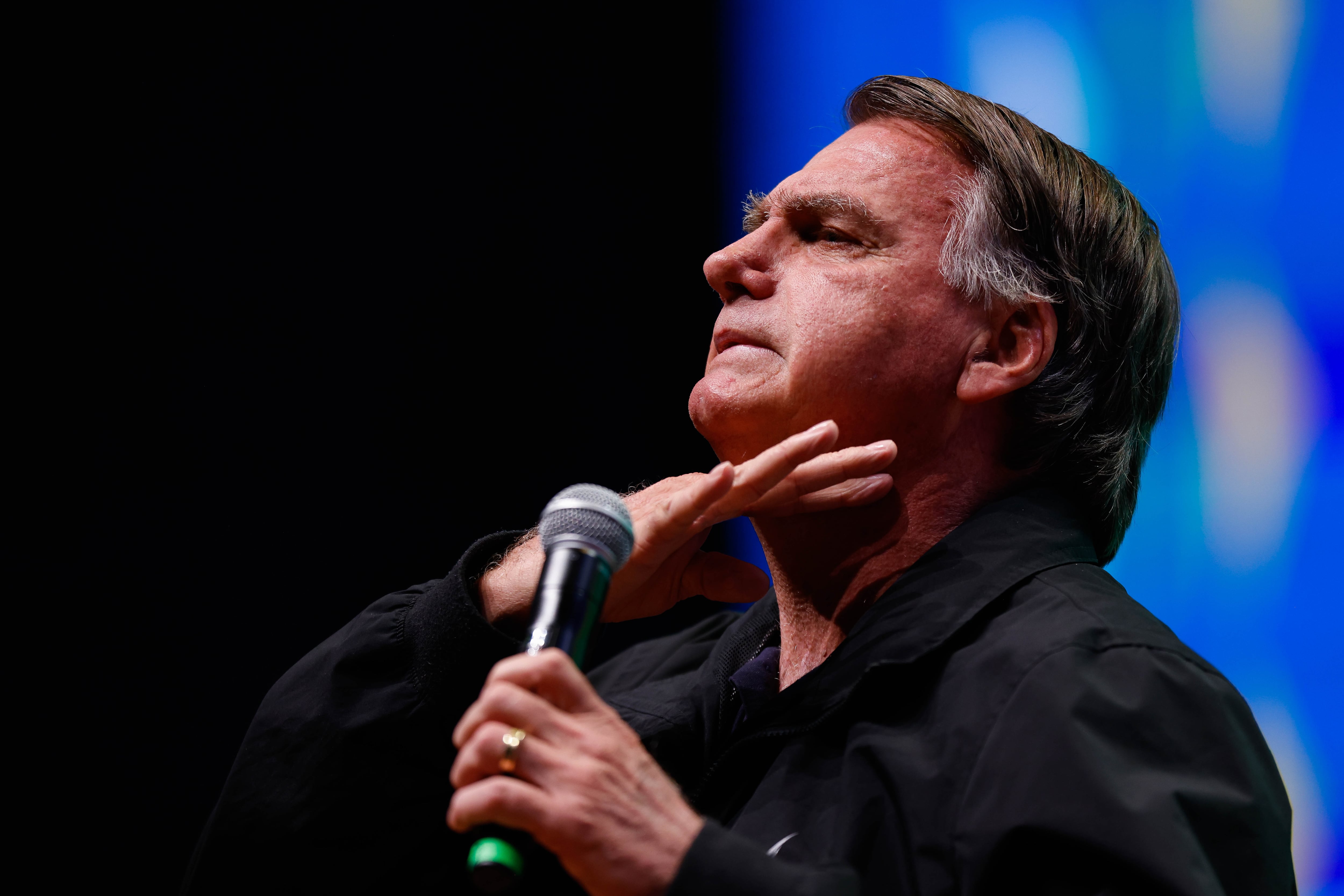 Brasil, Brasília, DF, 19/02/2025. O ex-presidente da República, Jair Bolsonaro, discursa durante o 1º Seminário Nacional de Comunicação do Partido Liberal, realizado no Centro de Convenções Ulisses Guimarães, em Brasília (DF). Representantes das big techs participaram do evento. - Crédito:WILTON JUNIOR/ESTADÃO CONTEÚDO/AE/Código imagem:256939