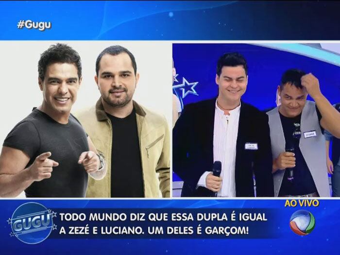 Depois, foi a vez de Zezé Di Camargo e Luciano

+ Gente como a gente? Sósias de famosos confundem fãs e fazem sucesso na internet
+ Clique aqui e assista às matérias do programa
+ Gugu está no Facebook! Curta
+ Siga o perfil da atração no Twitter
+ Tem Instagram? Siga o Gugu!