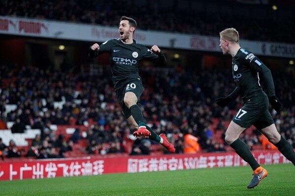 O Manchester City venceu o Arsenal no Emirates Stadium pelo Campeonato Inglês