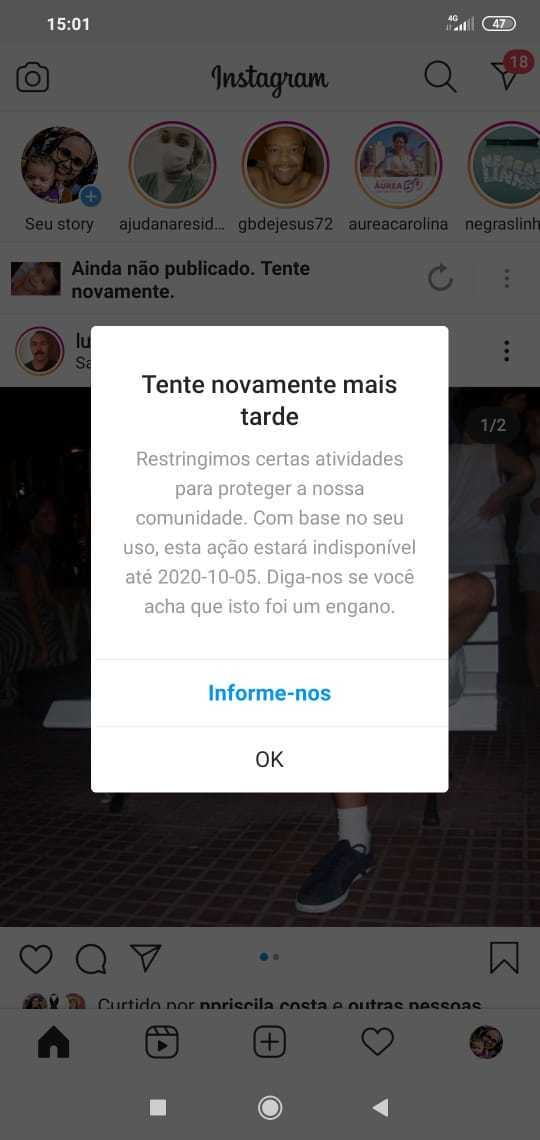 Plataforma não explicou motivo do bloqueio
