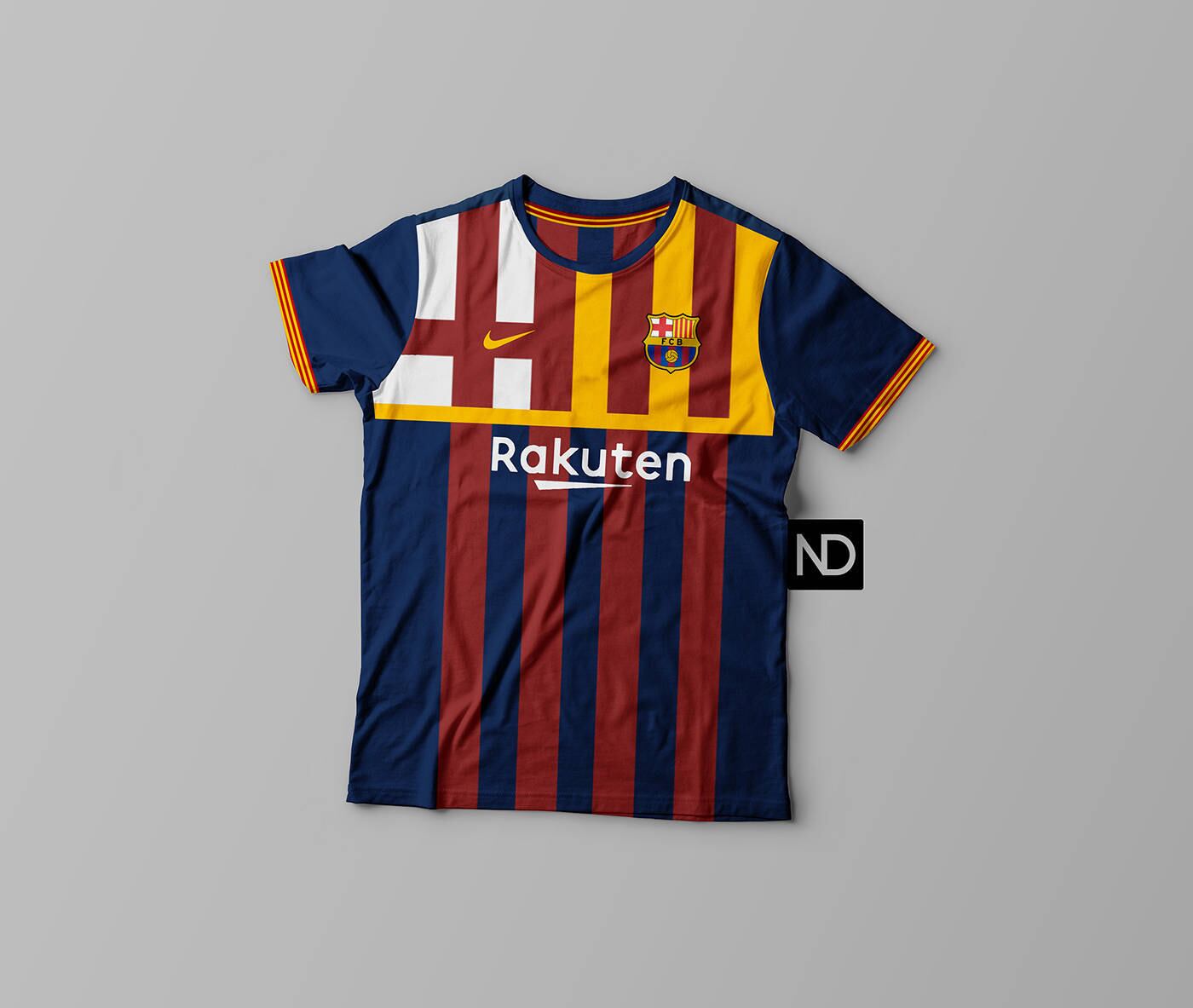 Listras de diversas cores fizeram da camisa do Barcelona uma versão um pouco curiosa