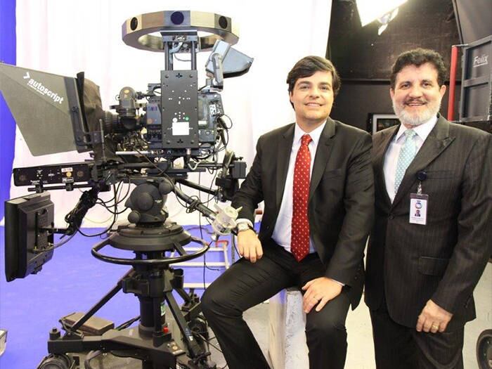 Leonardo Sica e Zacarias Pagnanelli nos bastidores do Cartão de Visita