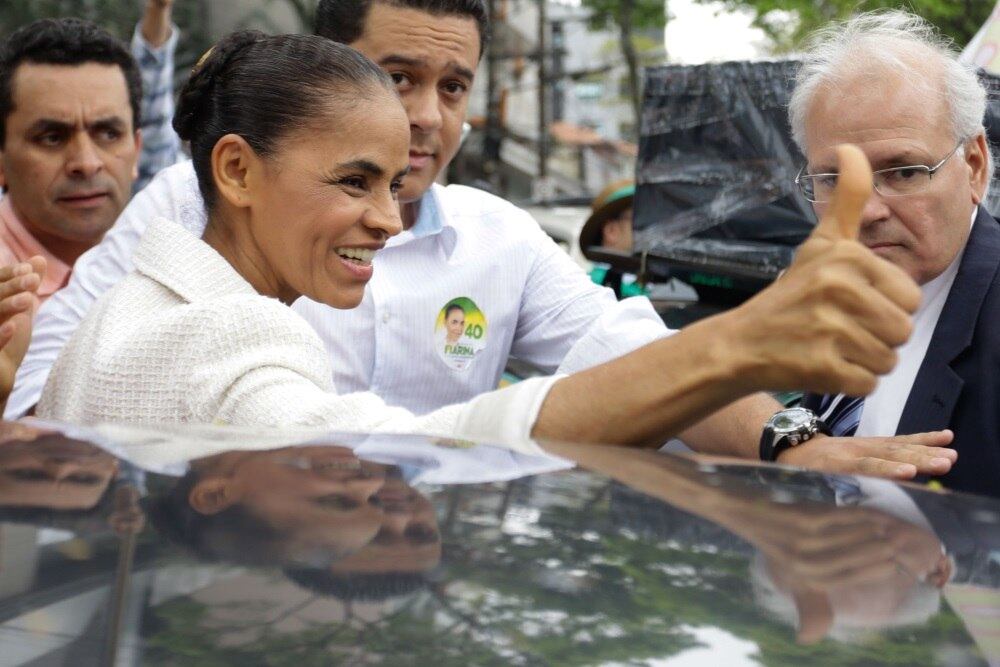 Marina participou de comício no centro de São Bernardo do Campo