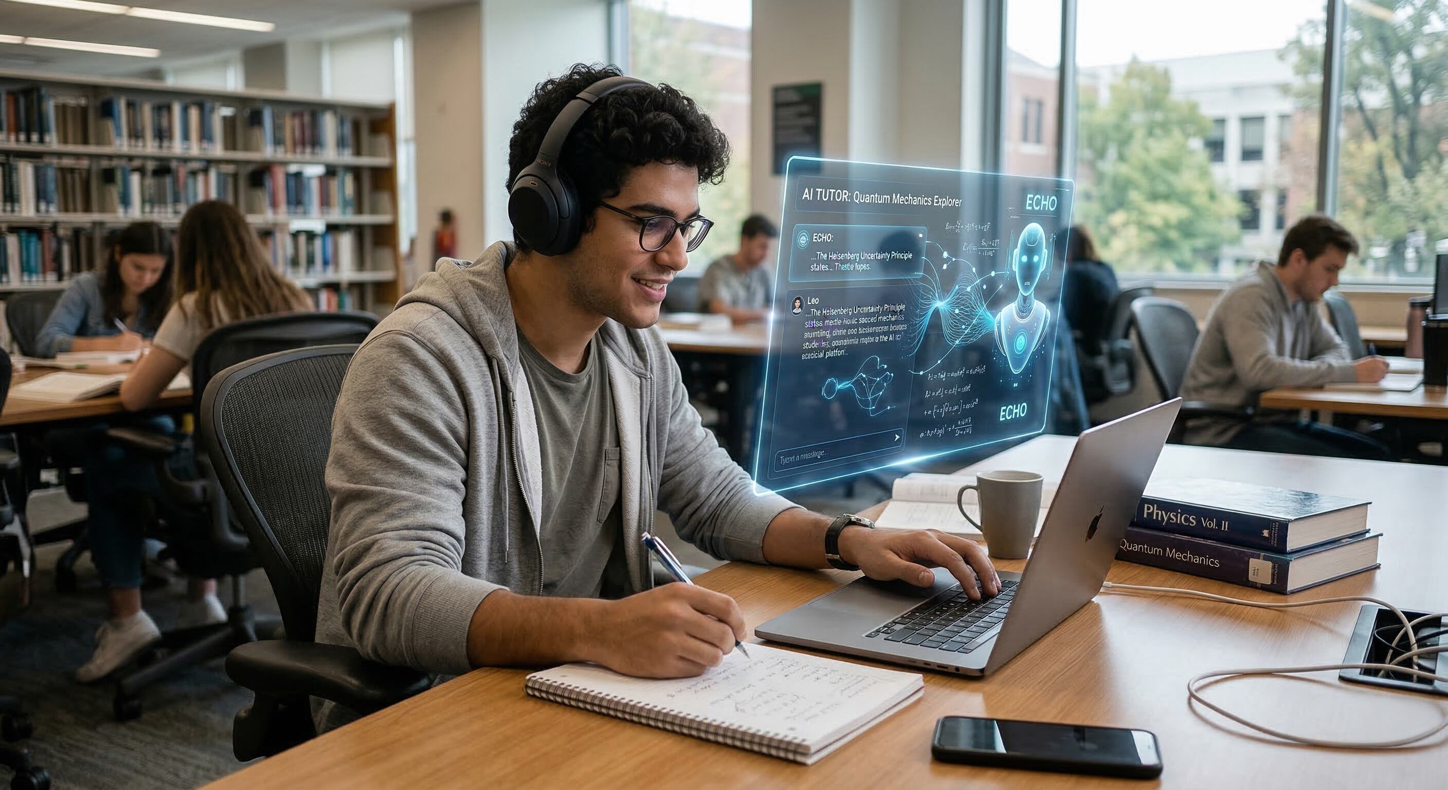 Estudante com IA