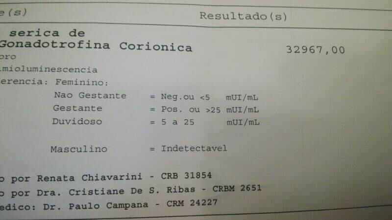 Esse aí é o exame mostrando o resultado positivo da gravidez. "Atrasou e aí comecei a engordar muito, comecei a inchar. Demorei um pouco para fazer um exame, criar coragem, fiz de fármacia, deu positivo. Fiz o de sangue e deu positivo", contou Geisy ao R7