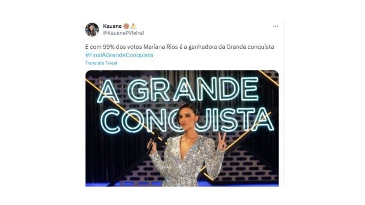 Mari Rios conquistou muitos fãs com A Grande Conquista