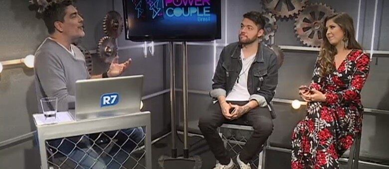 Junno Andrade conversou com o casal Nasser e Andressa, eliminados do Power Couple Brasil