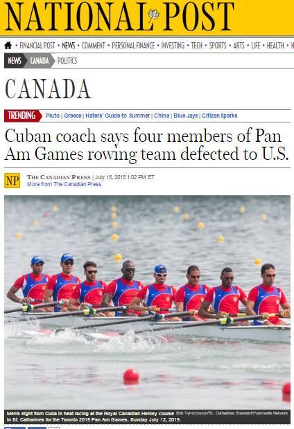 Deserção dos cubanos foi noticiada na mídia canadense
