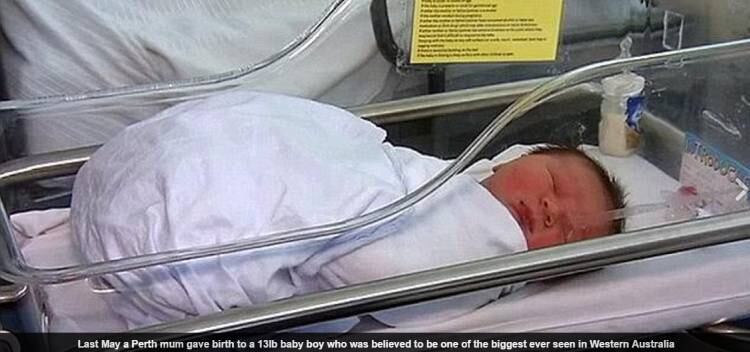 Embora o recém-nascido Kiwi seja
grande, seu peso nem sequer chega perto de bater o recorde mundial do Guinness
Book, o livro dos recordes. O maior bebê do mundo é um bebê canadense que
nasceu com mais de 10 kg e 76,2 centímetros em 1879.

Na foto, outro bebê nascido em Perth, na Austrália. País tem registrado vários casos de bebês nascidos grandes.

Bebês gigantes alertam para os perigos da obesidade. Veja casos
