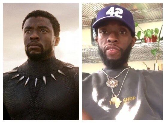 Chadwick Boseman em 2017 e agora, em 2020