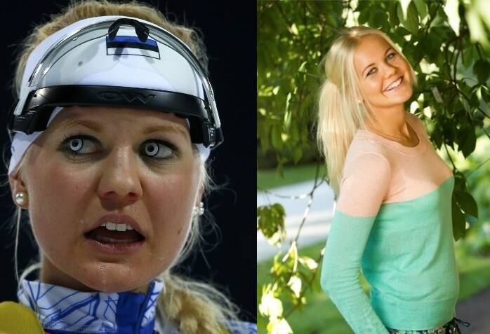 Grete Gaim chamou atenção nos Jogos de Inverno de Sochi, Rússia, pelo seu estilo inusitado. Uniformes exóticos e capacetes personalizados deram notoriedade à moça, mas foram as lentes de contato que a deixaram verdadeiramente assustadora! Elas, na realidade, só escondiam toda a beleza da estoniana
