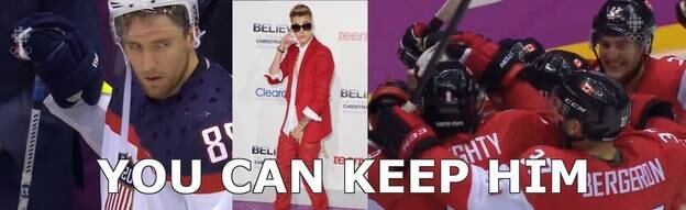 Como um, digamos... Incentivo para o jogo, os Canadenses apostaram também que o país perdedor deveria ficar responsável por Justin Bieber, que já foi preso em ambos os países