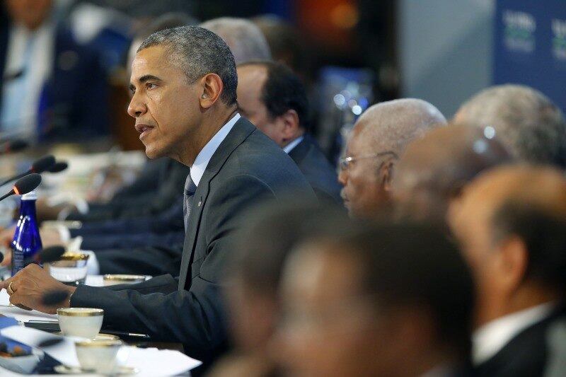 O presidente americano, Barack
Obama, faz o discurso de
abertura da cúpula da África no Departamento de Estado em Washington, nos
Estados Unidos