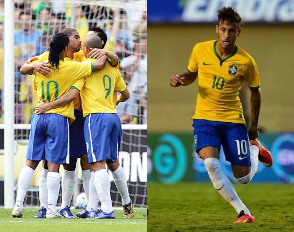 Em 2006, a grande esperança da seleção brasileira era o
quadrado mágico, formado por Kaká, Ronaldinho, Adriano e Ronaldo. Enquanto que,
neste ano, o responsável por deixar a seleção badalada é o craque Neymar, uma
vez que tudo envolvendo o Time Canarinho está girando em torno dele