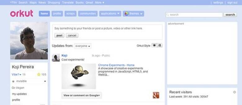 Orkut foi uma rede social ligada ao Google que foi criada em 2004 e desativada em 2014. A maior parte dos "orkuteiros" era do Brasil e India
