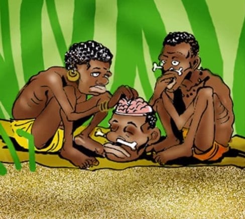 Uma tribo isolada da Papua-Nova Guiné, ilha localizada na Oceania,
tinha um costume muito peculiar. Seus funerais consistiam em uma cerimônia de canibalismo em que os homens consumiam a carne de seus parentes mortos, enquanto as mulheres e crianças comiam seus cérebros