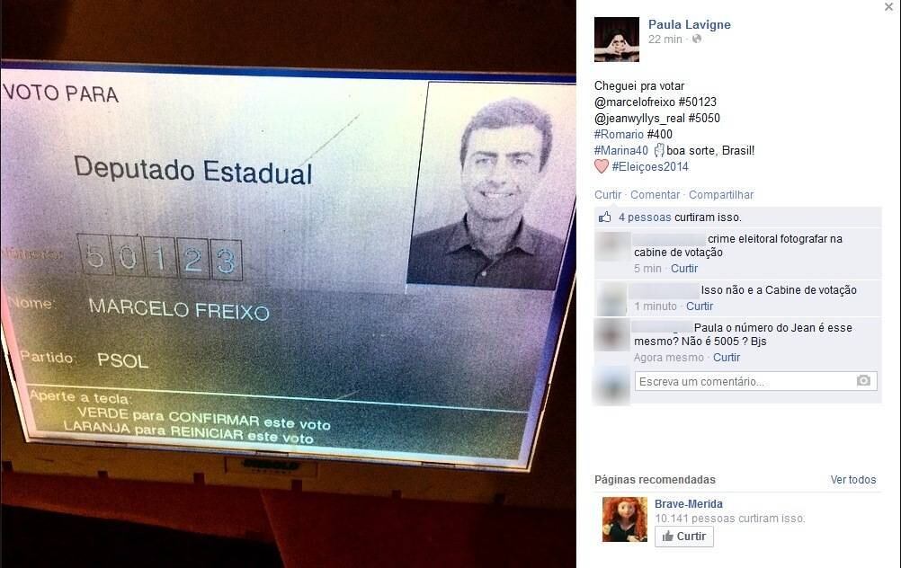 A página dela ficou cheia de críticas e, logo em seguida, Paula apagou a foto