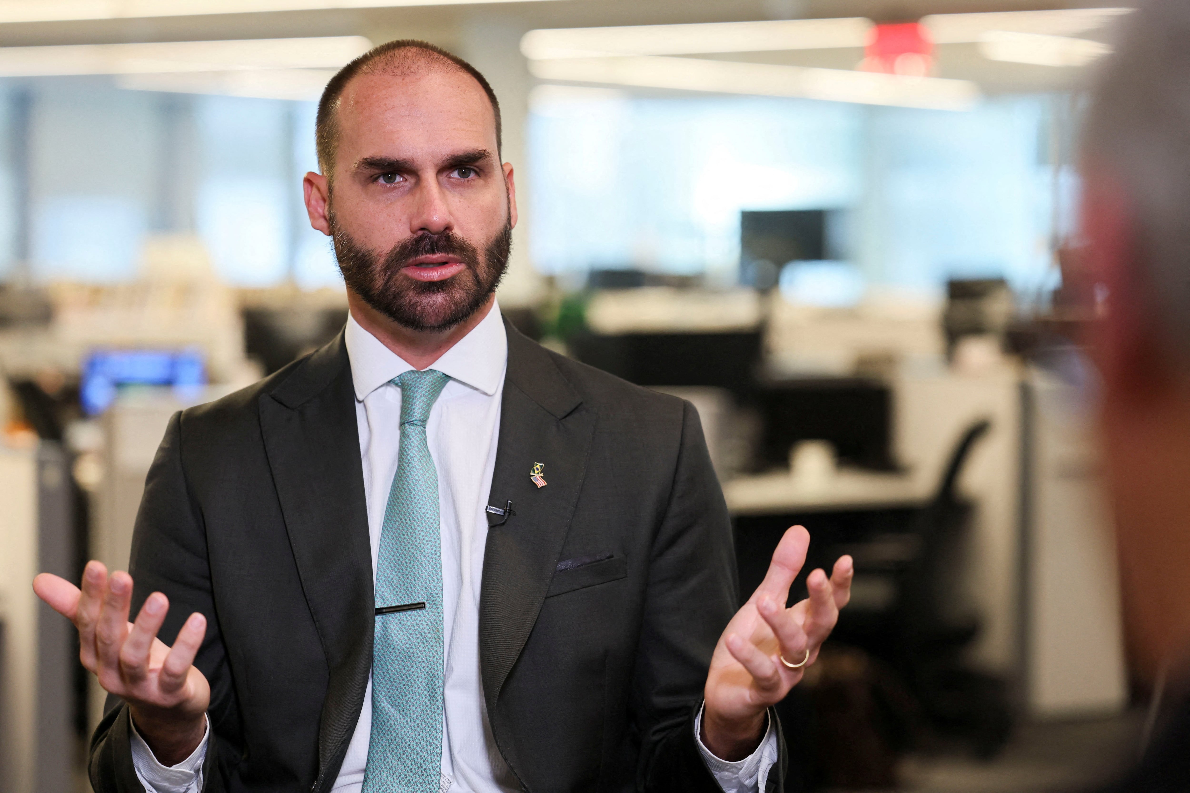 FILE PHOTO: Interview with Brazil lawmaker about efforts in DC to help his father, ex-president Bolsonaro