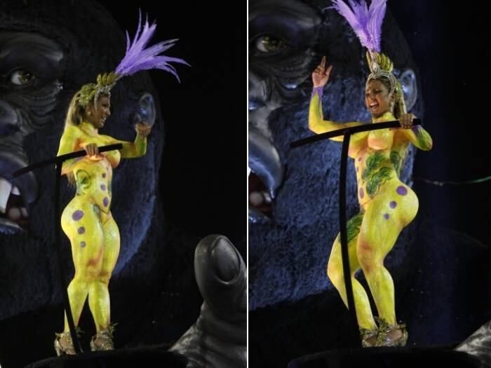 Em 2011, Valesca Popozuda roubou todas as atenções no desfile do Salgueiro. Ela foi destaque do carro do King Kong e desfilou com o corpo todo pintado