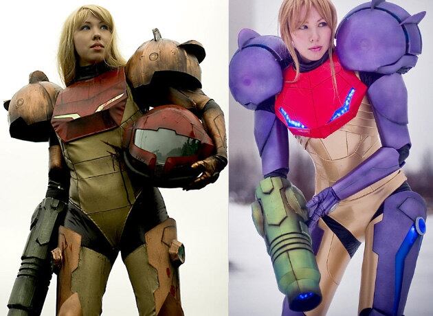 Para começar temos duas versões de Samus Aran, da série Metroid