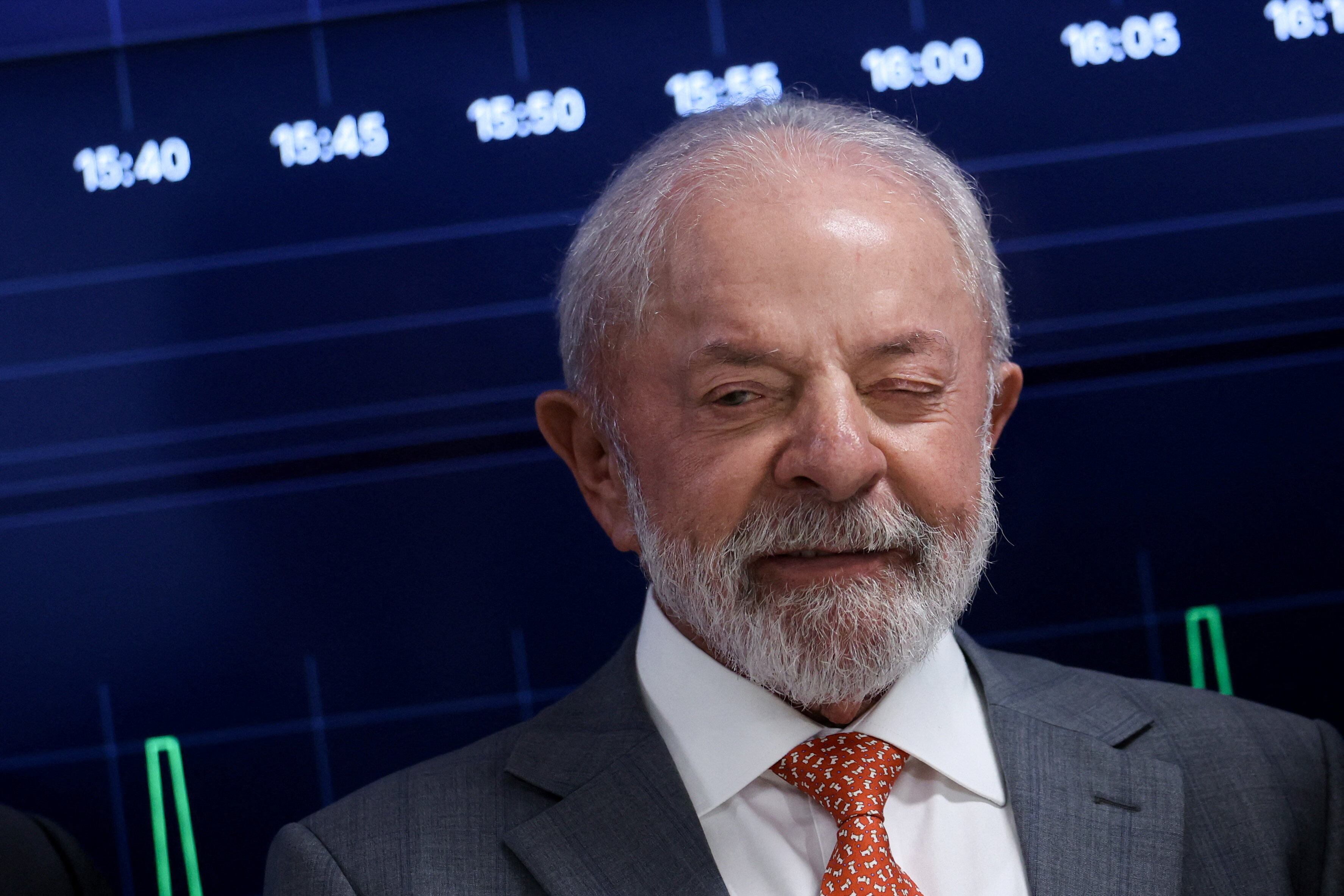 Brazil's President Luiz Inacio Lula da Silva reacts before a ceremony to launch a digital platform for tax reform in Brasilia, Brazil January 13, 2026. REUTERS/Adriano Machado