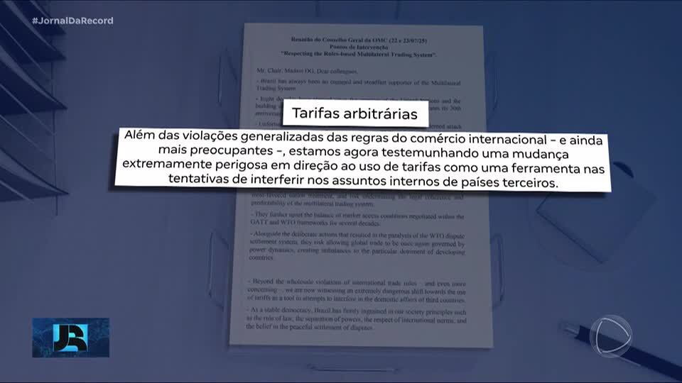 Brasil denuncia na OMC uso de tarifas como meio de interferência em assuntos internos do país