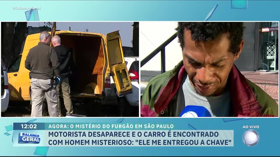 Mistério em SP: entregador some, e furgão é encontrado com morador de rua