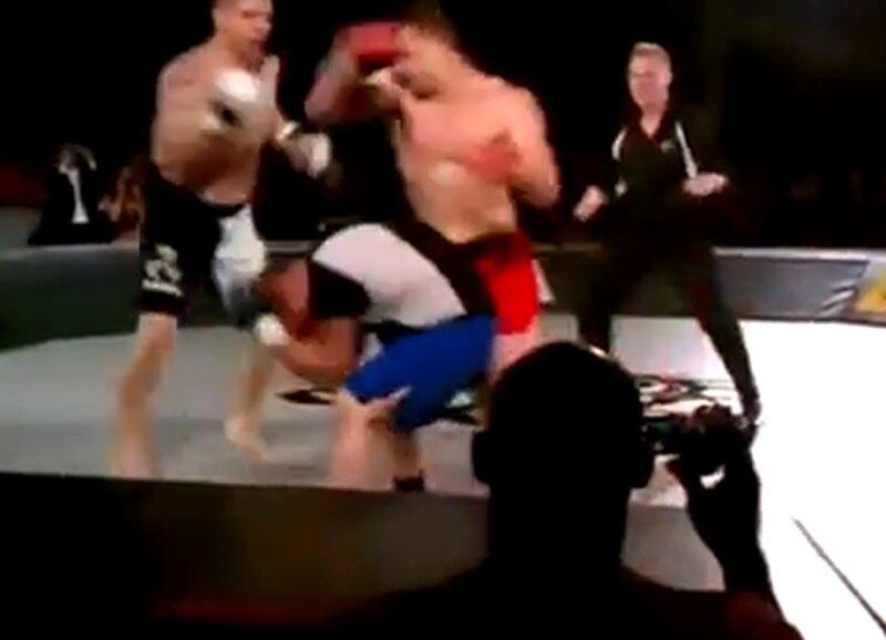 Ao contrário do MMA tradicional, quando um adversário cai no chão, o árbitro interrompe a luta