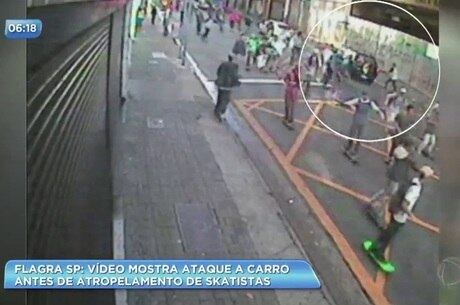 Jovem atirou skate no carro do homem que atropelou três