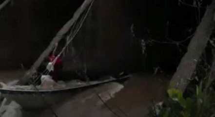 Família foi resgatada pelos bombeiros