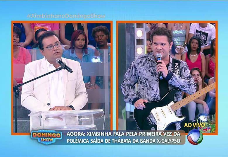 Segundo o cantor, a razão pela qual eles decidiram se
separar foi porque cada um tinha projeto diferente   

 



— Eu estava com projeto de fazer essa banda que não era o
mesmo projeto dela. Então nós achamos melhor parar no começo, quando ainda não
tinha disco

+ Ximbinha desmente boatos e dá sua versão sobre a saída de Thábata da X-Calypso
+ Siga o Domingo Show no Twitter e receba todas as notícias do programa
+ Tem Instagram? Siga o Domingo Show
