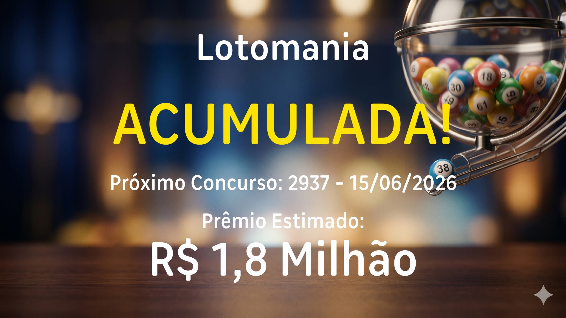 Lotomania: sorteia prêmio acumulado em R$ 1,8 milhão nesta segunda-feira (15)